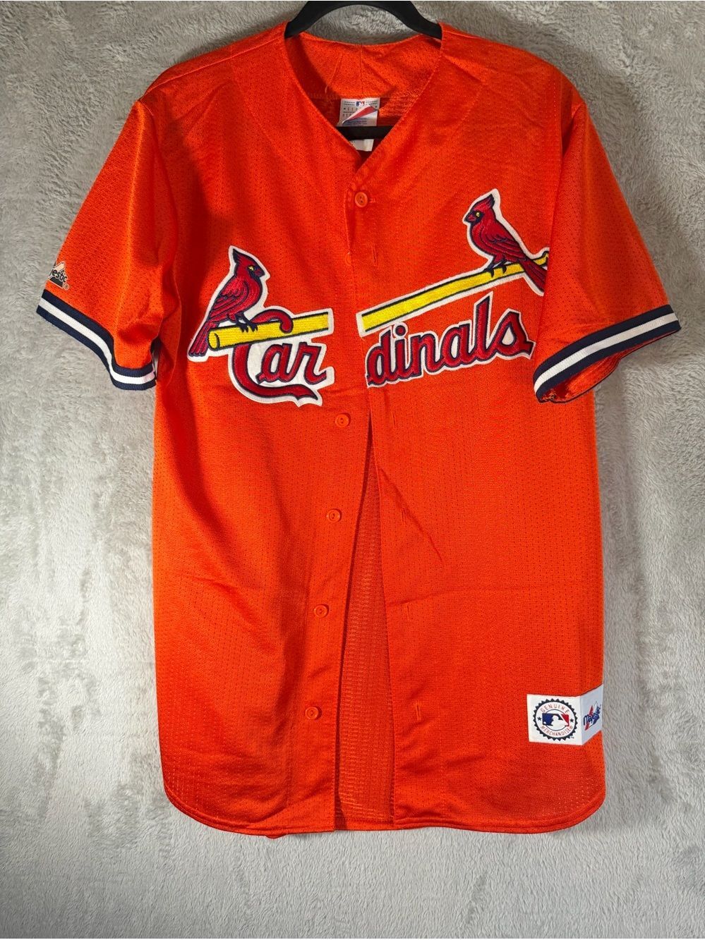 Vintage Majestic St. Louis Cardinals MLB Mesh Baseball Jersey Orange M